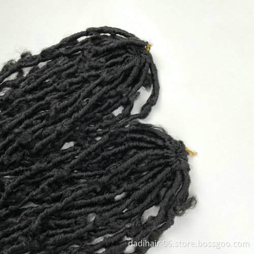 Customized Butterfly Locs Crochet Braids Hair,14" 80g Distressed Faux Locs Crochet Hair 20Strands/pack Locs Pre-Twist Braiding
